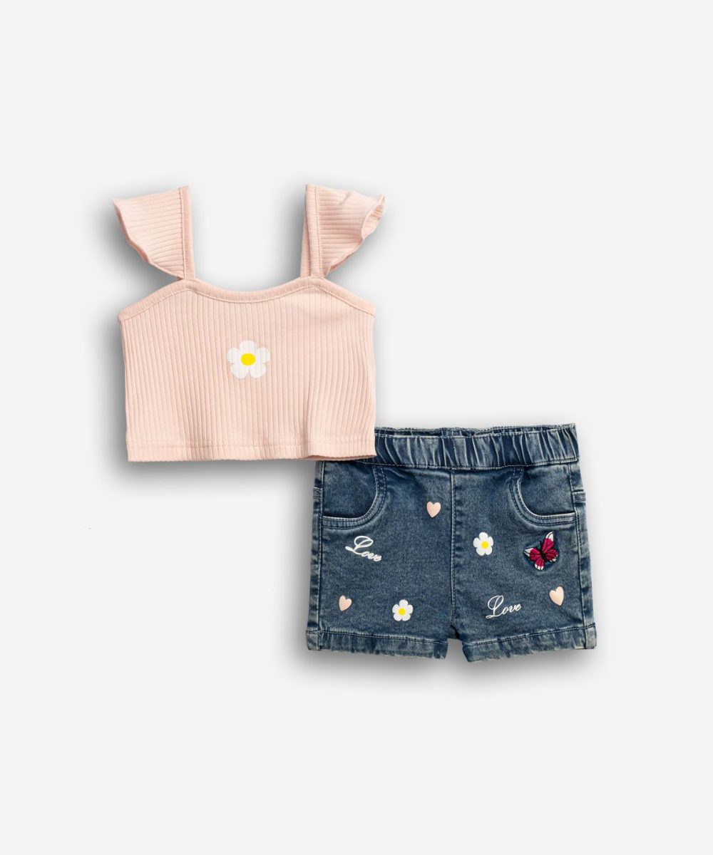 Funky Σετ Τζιν Σορτς Μηνών Κορίτσι