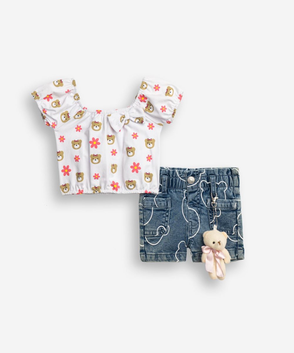 Funky Σετ Τζιν Σορτς Μηνών Κορίτσι